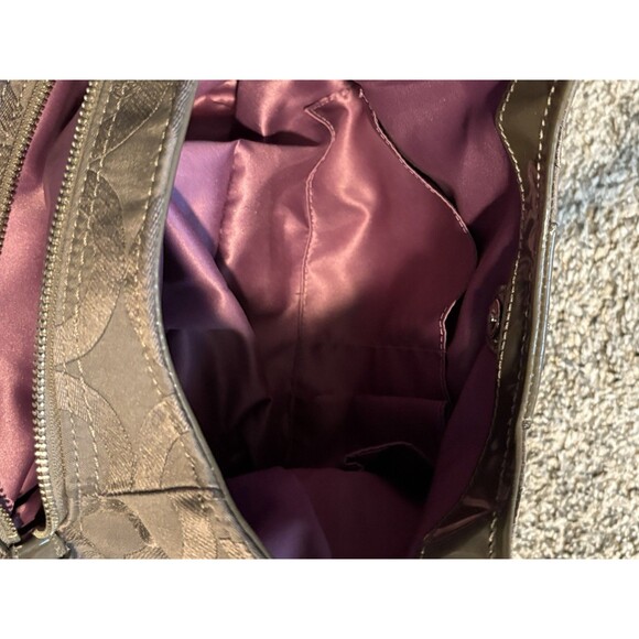 Coach Signature Madison Maggie Hobo Brown Canvas Shoulder Bag 18762 - Picture 6 of 9